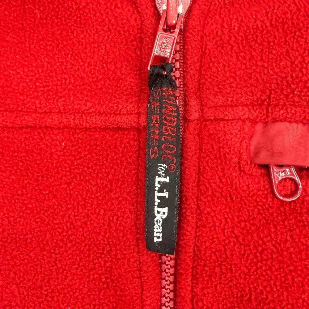 L.L. Bean Fleece Jacket Mens L Red Polartec Windbloc‎ Full Zip Outdoor